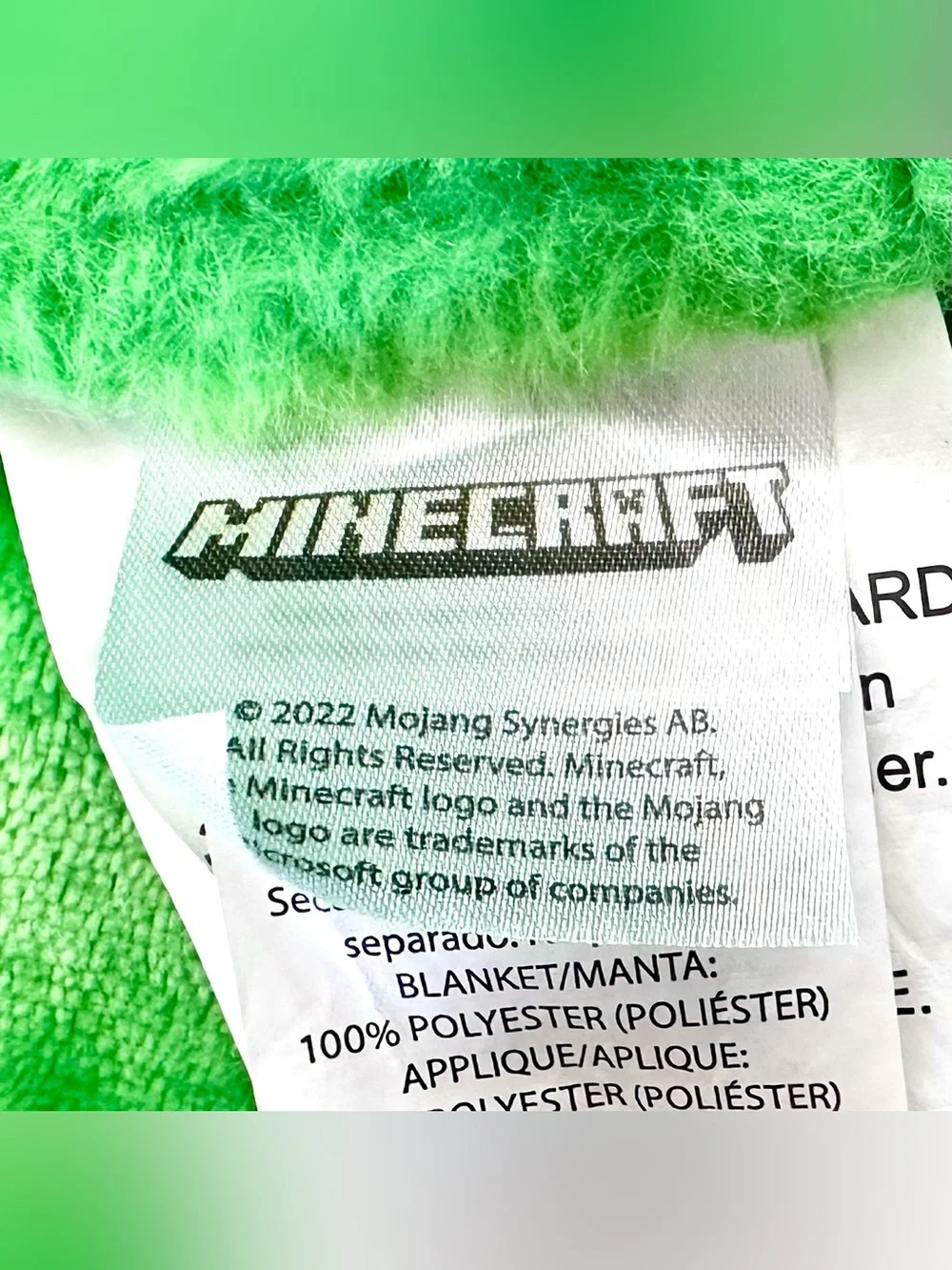 Minecraft Creeper Hooded Wearable Blanket Kids Green Plush 30” x 50” Mojang